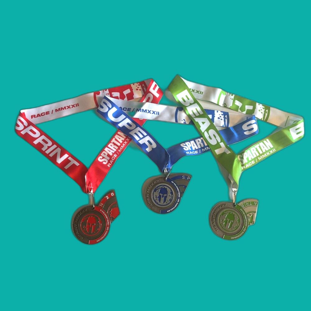 SPARTAN RACE 2022 TRIFECTA MEDAL SET – SPRINT, SUPER & BEAST WITH WEDGES